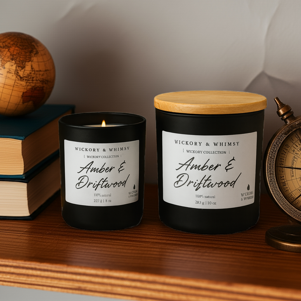 Wickory Collection | Amber & Driftwood Soy Candle