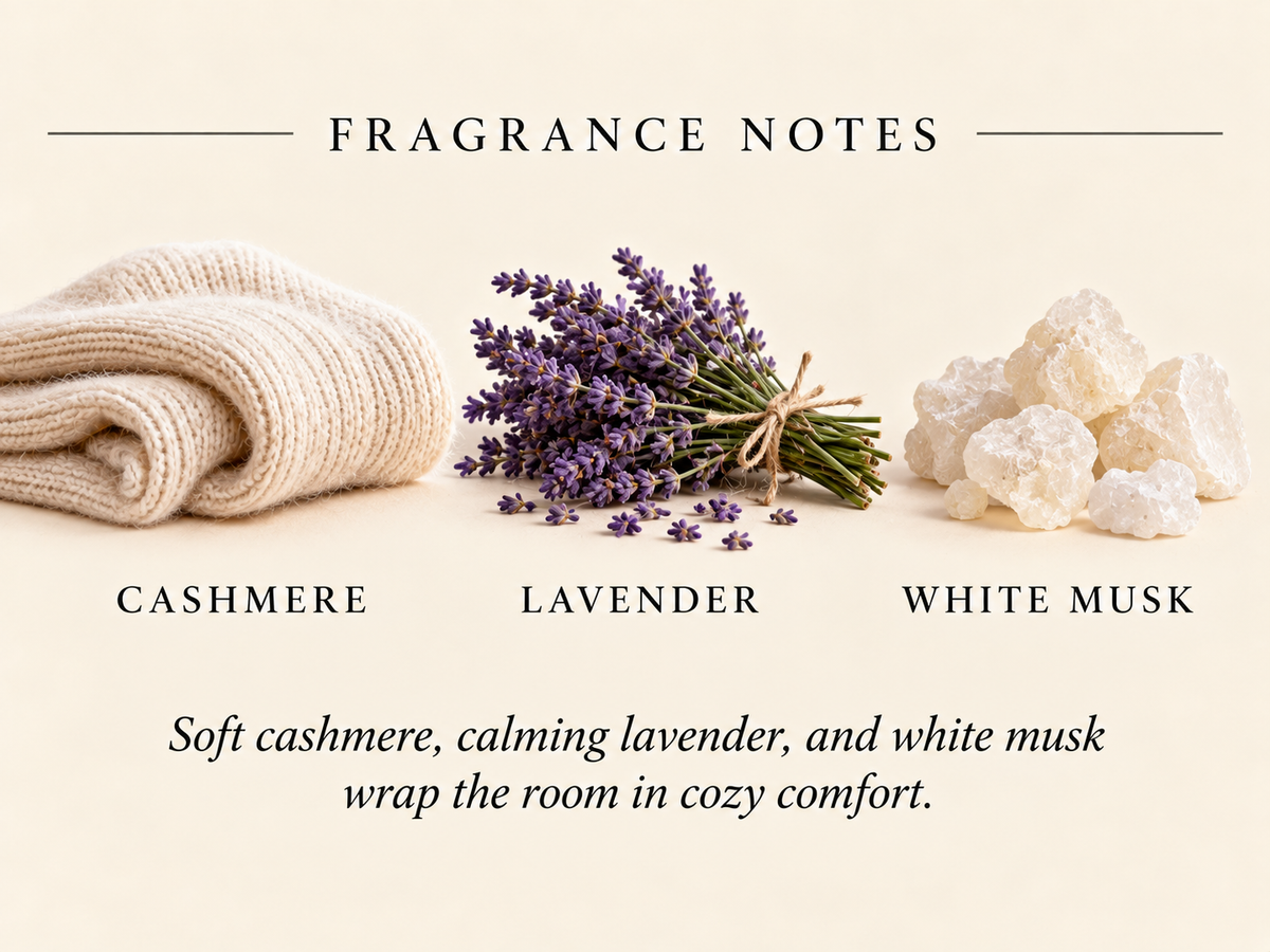 Flannel & Fleece | Cashmere, Lavender and White Musk | 10 oz Concrete Soy Candle