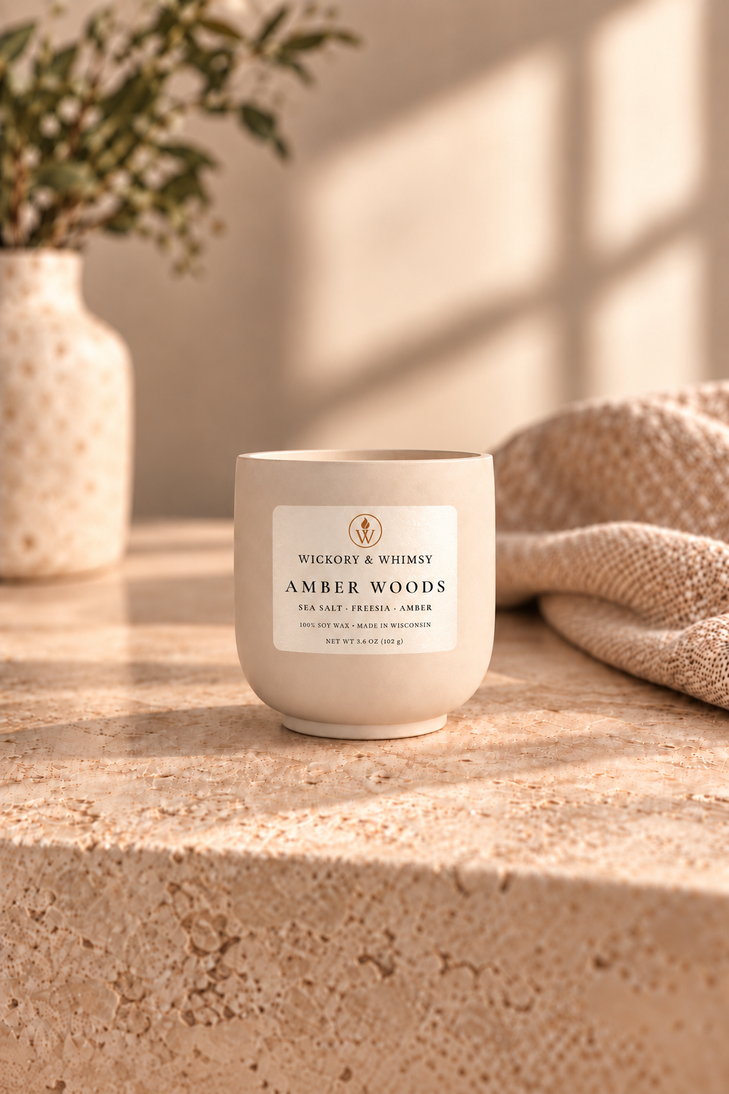 Amber Woods | Amber, Cedar and Sandalwood | 3.6 oz Concrete Soy Candle