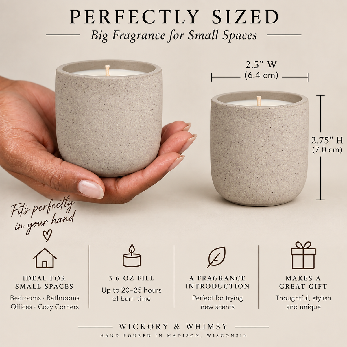 Mini Concrete Soy Candle | 3.6 oz