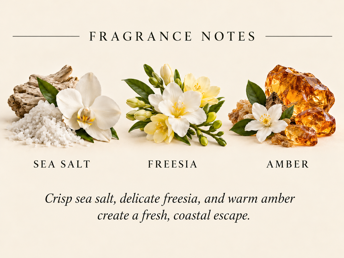 Coastal Bloom | Sea Salt, Freesia and Amber | 10 oz Concrete Soy Candle