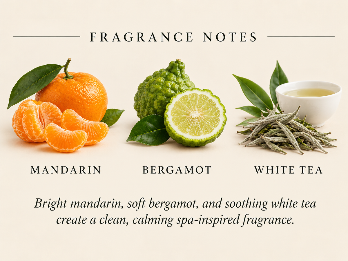 White Tea | Mandarin, White Tea and Jasmine | 10 oz Concrete Soy Candle