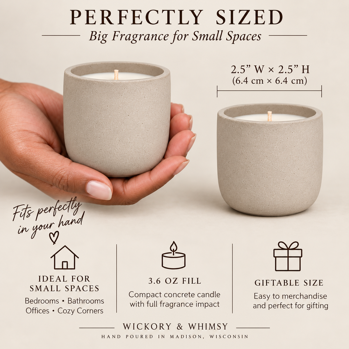White Tea | Mandarin, White Tea and Jasmine | 3.6 oz Concrete Soy Candle