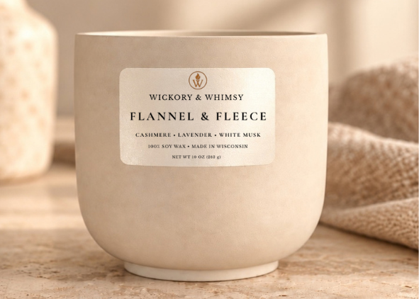 Flannel & Fleece | Cashmere, Lavender and White Musk | 10 oz Concrete Soy Candle
