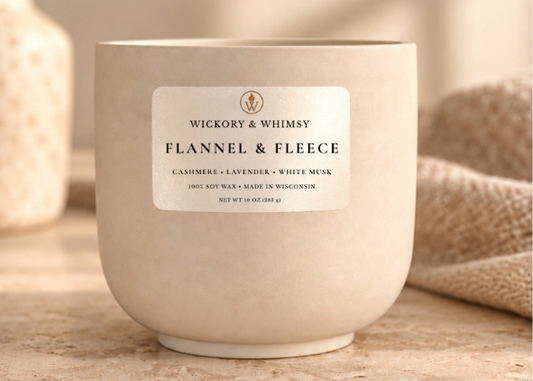 Flannel & Fleece | Cashmere, Lavender and White Musk | 10 oz Concrete Soy Candle
