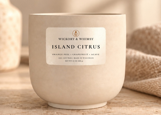 Island Citrus | Orange Peel, Grapefruit and Agave | 10 oz Concrete Soy Candle