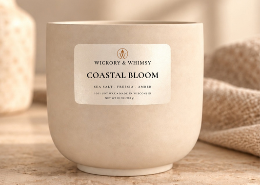 Coastal Bloom | Sea Salt, Freesia and Amber | 10 oz Concrete Soy Candle